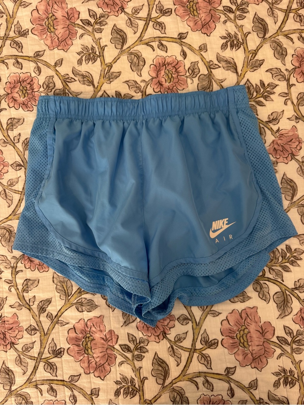 Nike Light Blue Athletic Running Shorts with Mesh Panels